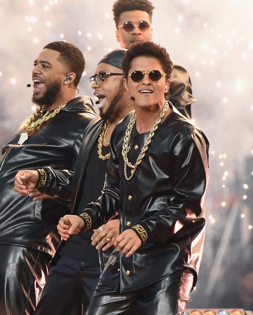 Bruno Mars wears Versace for Super Bowl Performance