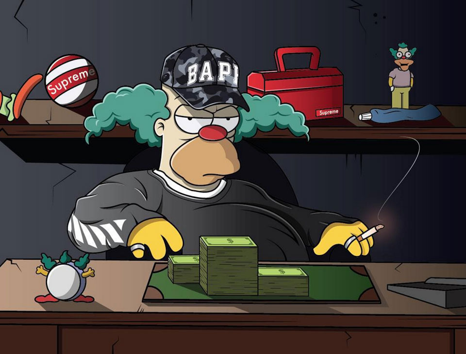 The Simpsons in BAPE, OFF-WHITE, Supreme & Yeezy Boost