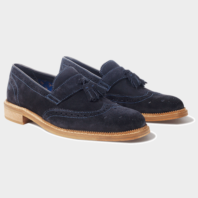 Goodwin Smith Irwell Navy Suede Loafers