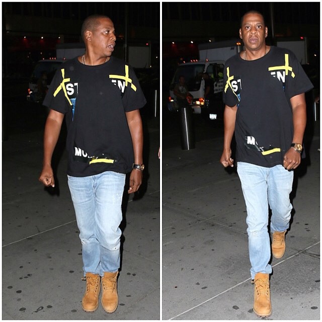 Spotted: Jay Z in Off-White and Timberland Boots at U2 Concert