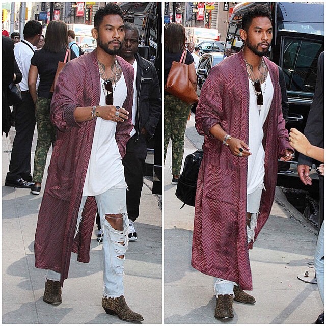 Miguel rocks Haider Ackermann and Saint Laurent in NYC
