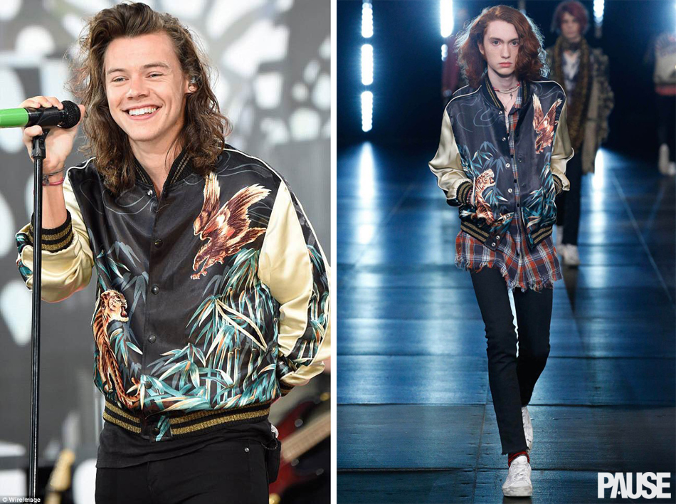 Spotted: Harry Styles in Saint Laurent Bomber Jacket