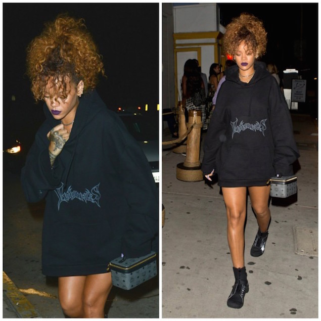 Spotted: Rihanna In Vetements Hoodie