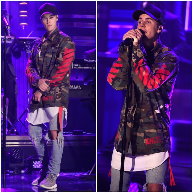 Spotted: Justin Bieber in Off-White and Adidas Yeezy Boost 350
