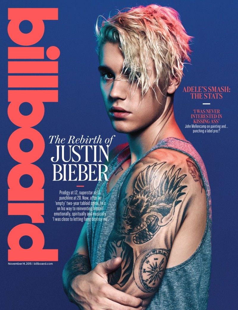 Justin Bieber poses for Billboard Magazine