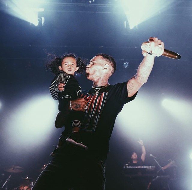 Chris Brown performs in Fred Perry x Raf Simons