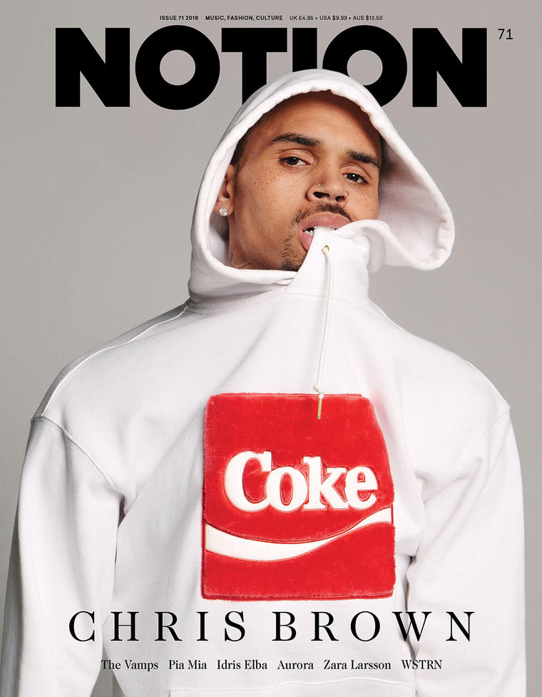 Spotted: Chris Brown Joyrich x Coke hoodie on Notion