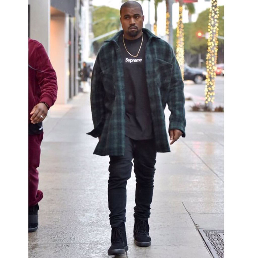 Kanye West spotted in adidas Yeezy 750 Boosts