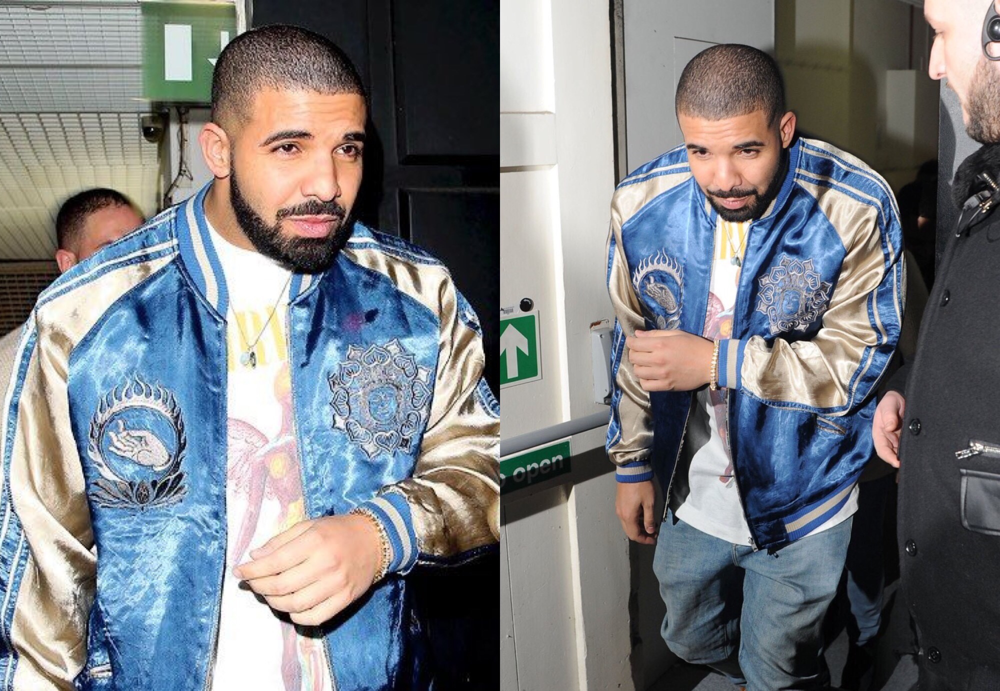 Get The Look: Drake Wears Silk Bomber Jackets in London
