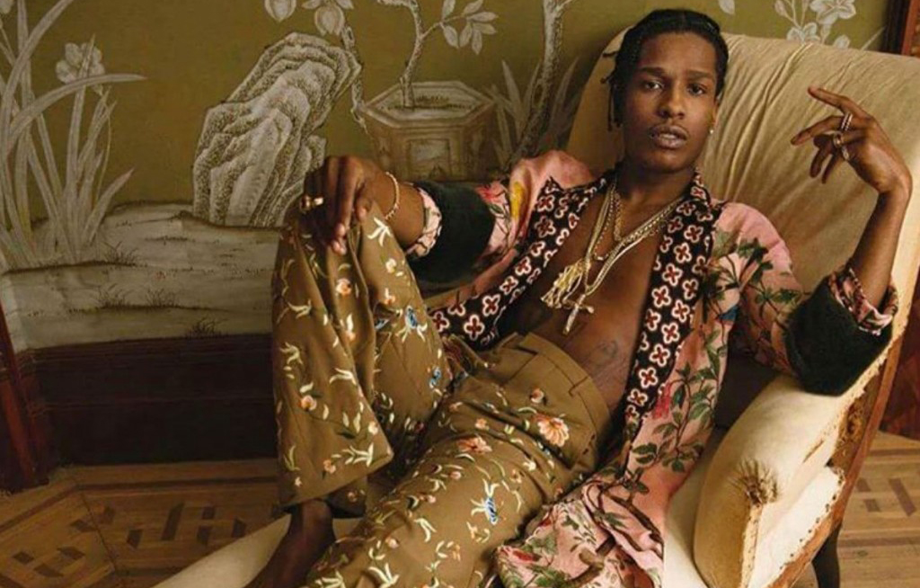 ASAP Rocky relaxes in Gucci Spring/Summer 2016