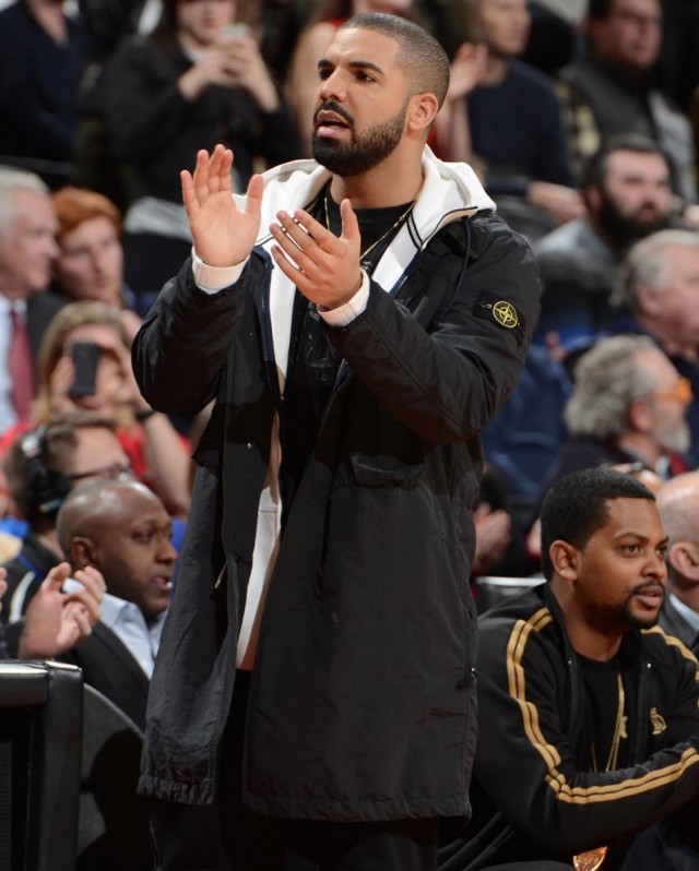 Spotted: Drake in Stone Island at the NBA Games