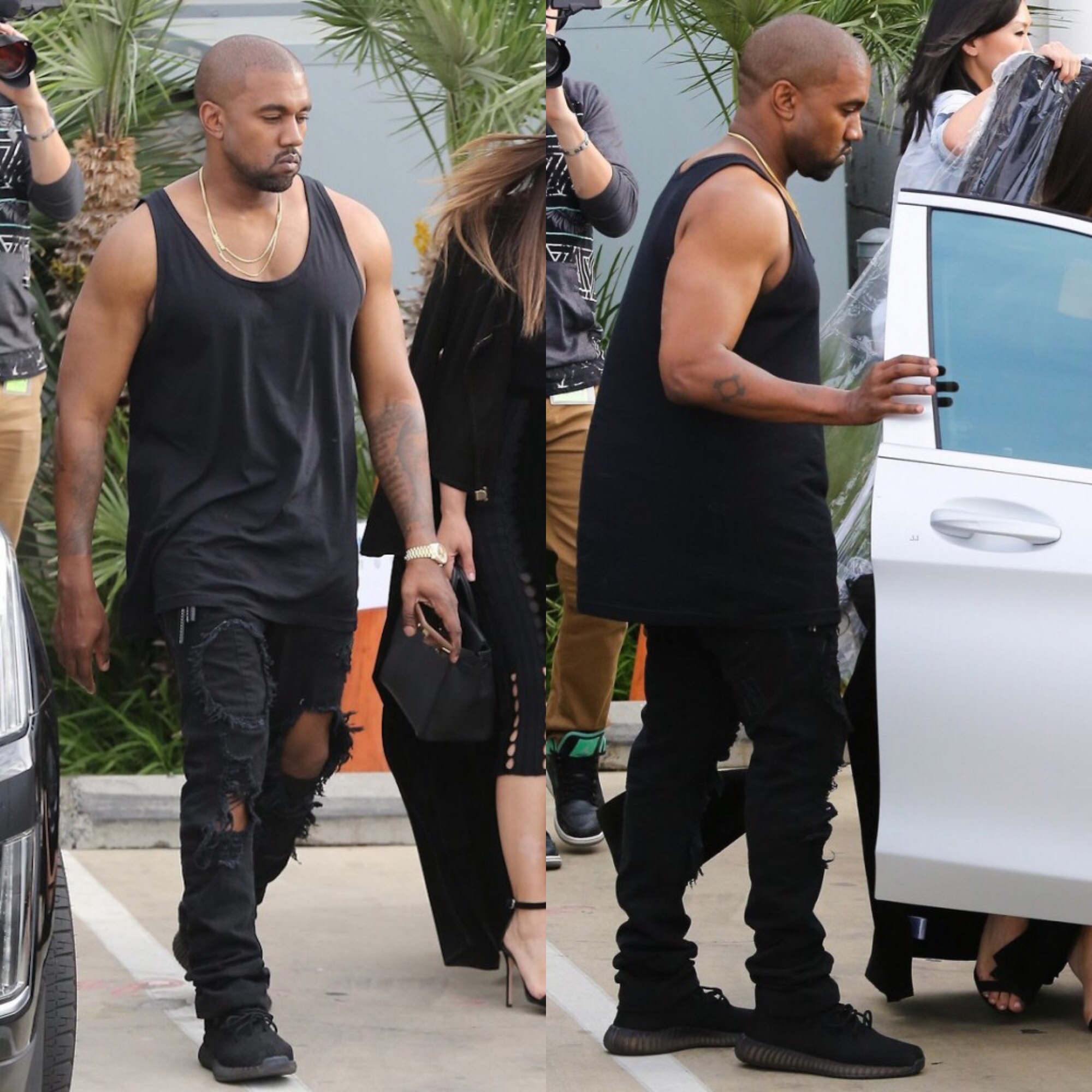 Spotted: Kanye rocking Yeezy Season 4 Shredded Jeans
