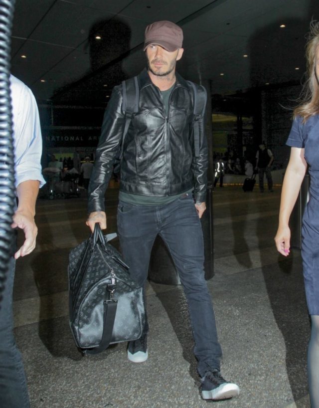 David Beckham Spotted In Ben Sherman, Saint Laurent & Louis Vuitton