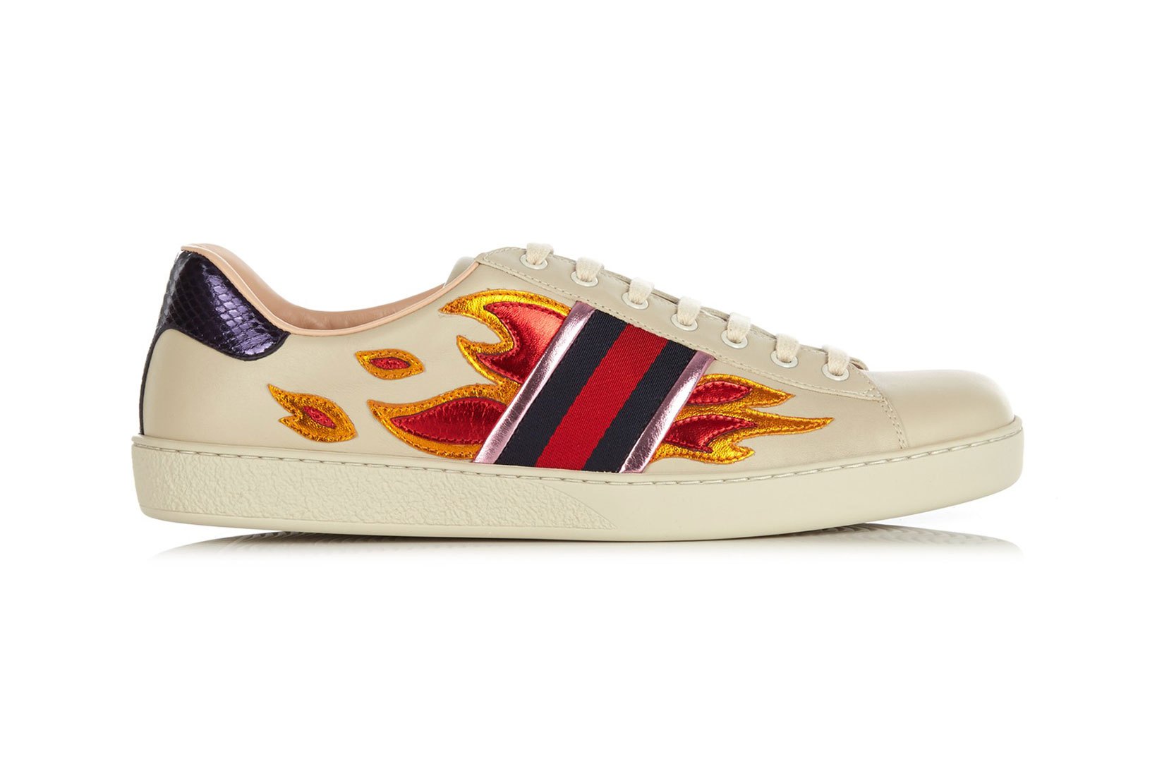 Gucci Launches New Metallic Flame Low Top Trainers
