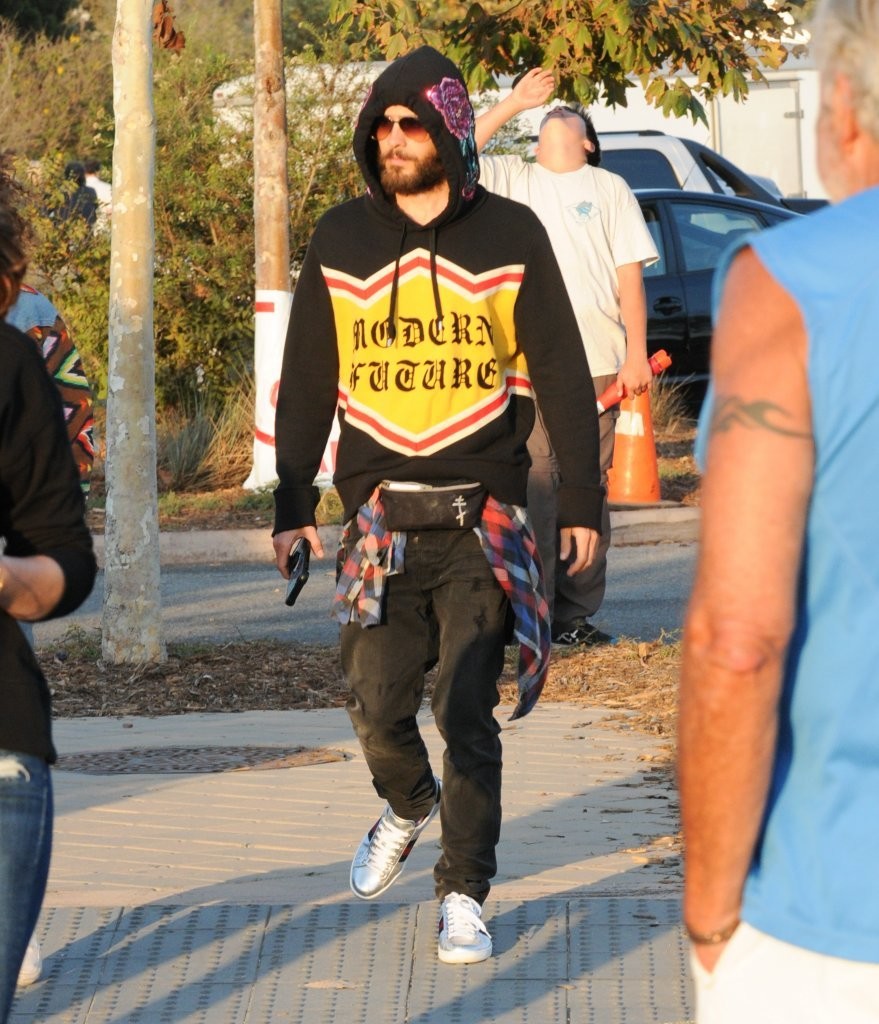 Spotted: Jared Leto In Gucci Hoodie & Sneakers