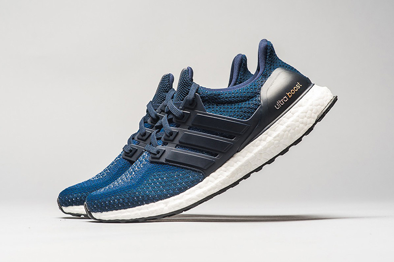 The Adidas Ultra-Boost In Navy & Gold