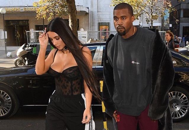 SPOTTED: Kimye in Calabasas and Champion and Vintage adidas