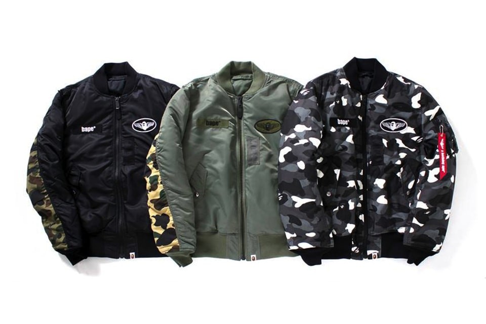 A Bathing Ape & Alpha Industries Collaborate On Camo Bombers