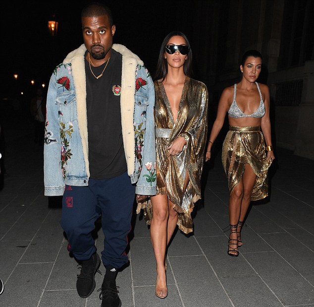 Spotted: Kanye West wears Gucci jacket at Balmain afterparty.