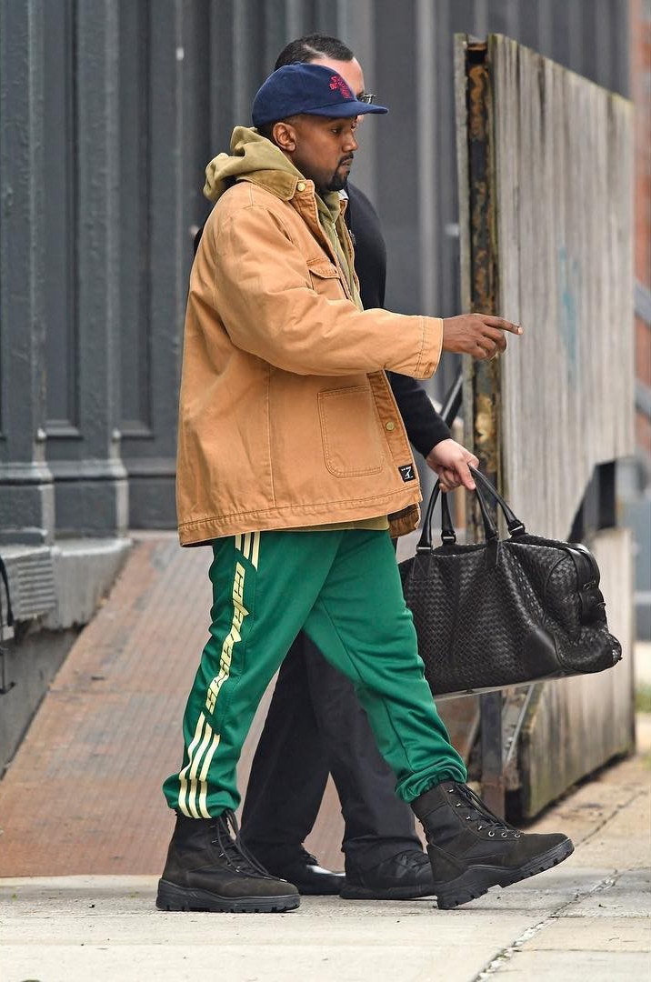 SPOTTED: Kanye West in Adidas Yeezy, Bottega Veneta & Brain Dead