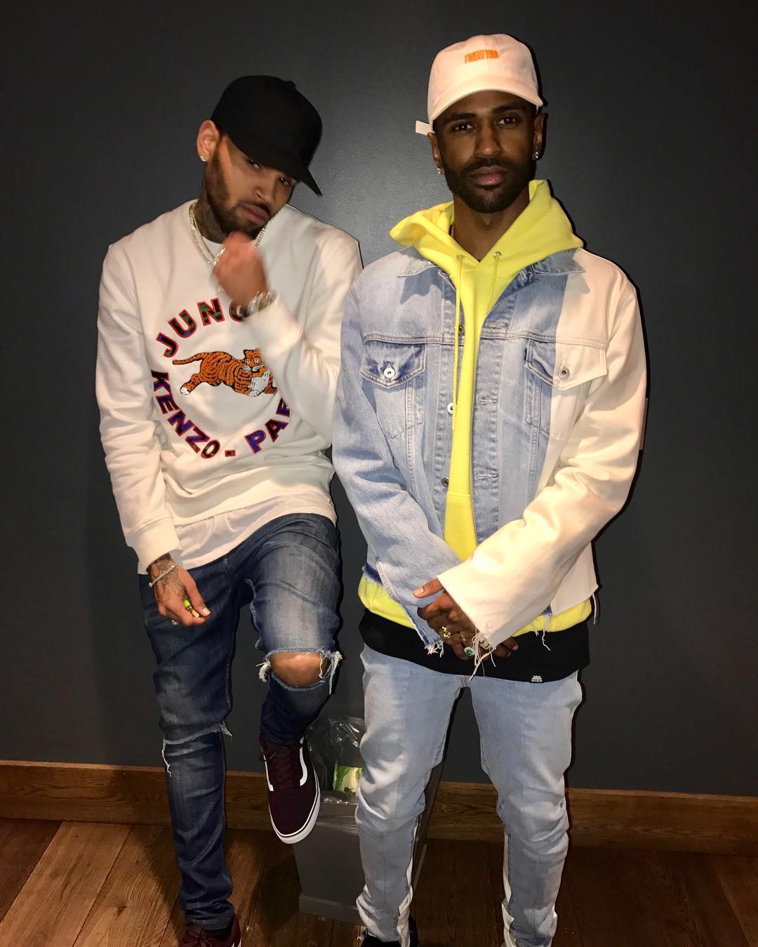 SPOTTED: Big Sean In OFF-WHITE x Levi’s + Chris Brown In Kenzo x H&M