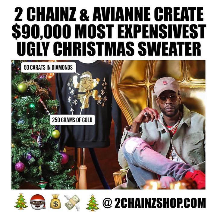 2 Chainz $90,000 Charity Christmas Sweater