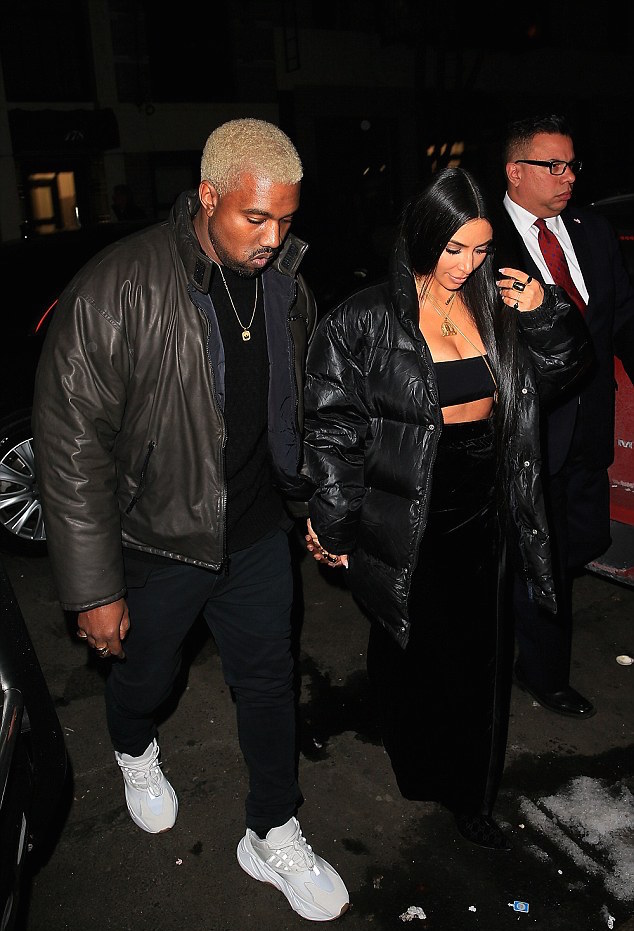 SPOTTED: Kanye West Out With Kim K On Valentine’s Day In New Yeezy Runners