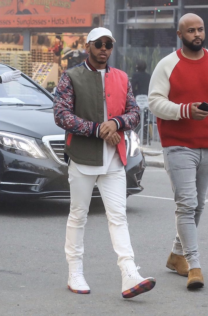 SPOTTED: Lewis Hamilton In Tommy Hilfiger Jacket And Saint Laurent Sneakers