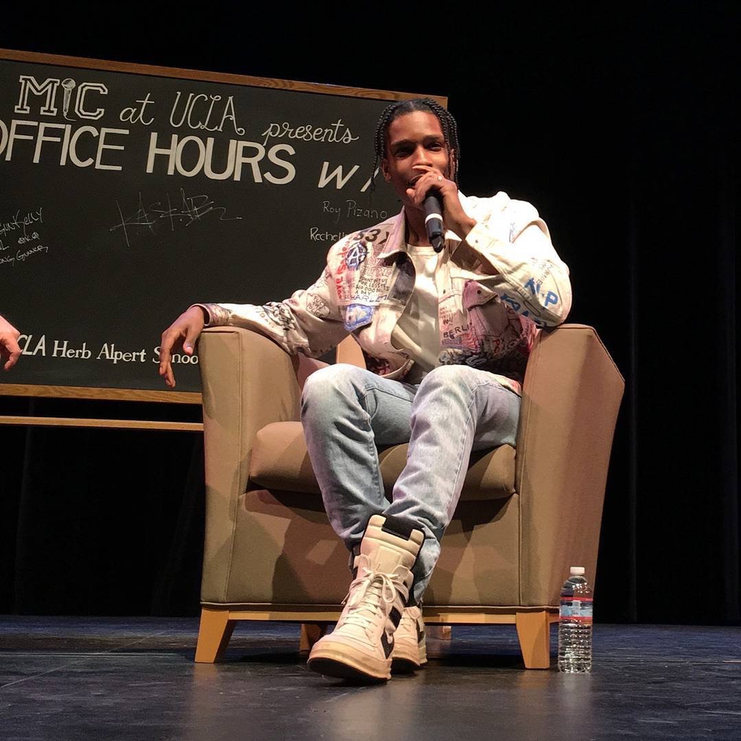 SPOTTED: A$AP Rocky In A Himumimdead Denim Jacket And Rick Owens Sneakers