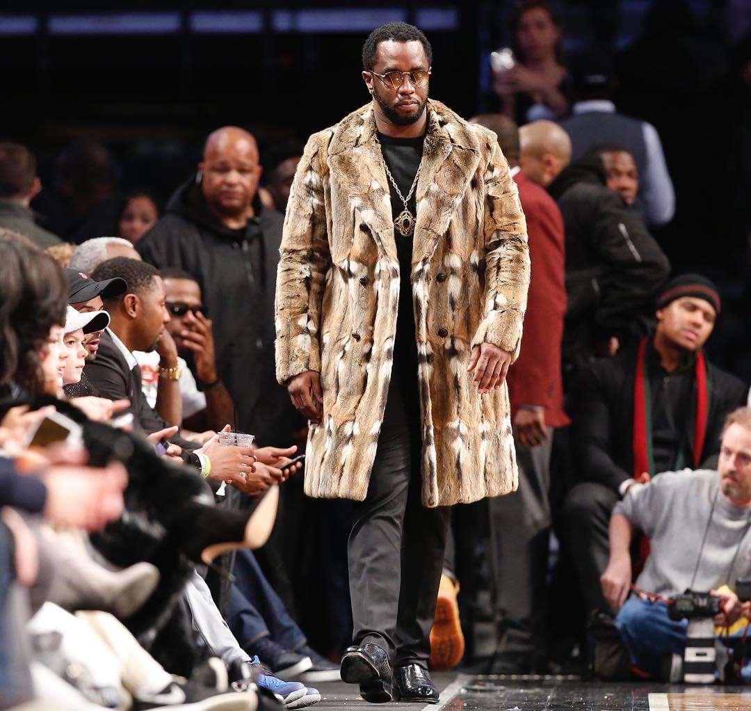 SPOTTED: Diddy In Gucci Fur Coat