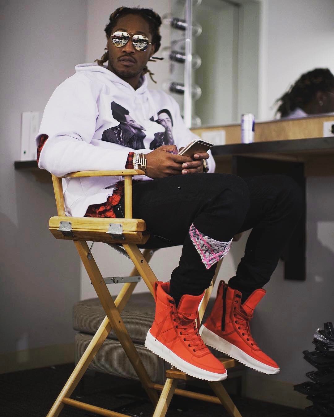 SPOTTED: Future In Ih Nom Uh Nit x HNDRXX Hoodie And 1 of 1 Fear Of God Infrared Sneakers