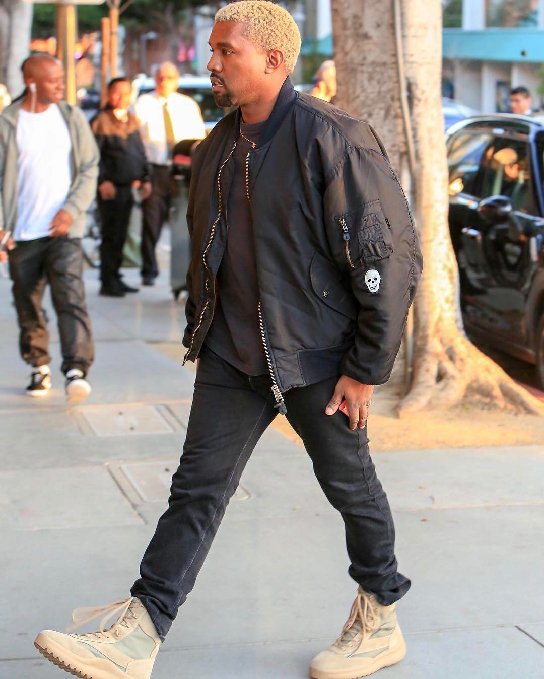 SPOTTED: Kanye West In Archive Raf Simons Bomber And Yeezy Season