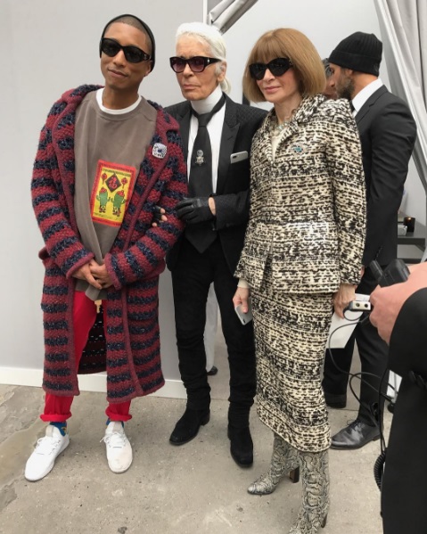 SPOTTED: Pharrell at Chanel Show at Paris Fashion Week