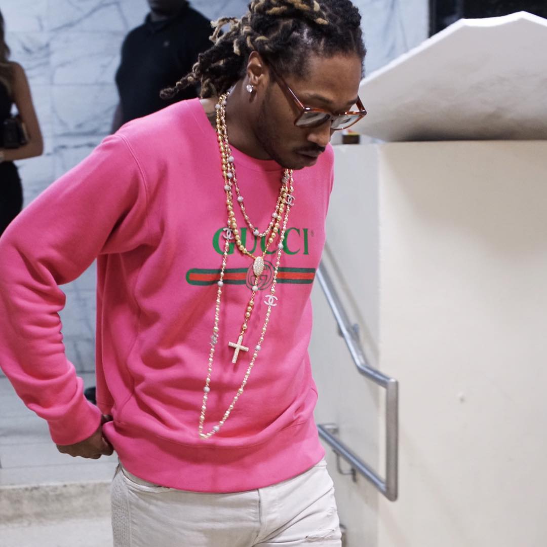 SPOTTED: Future in Gucci Sweatshirt and Chanel Necklace