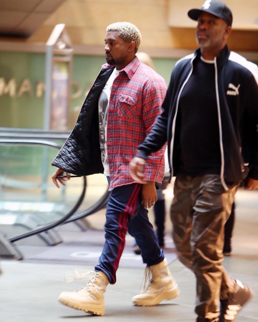 SPOTTED: Kanye West In Adidas Yeezy Season Calabasas Sweatpants and Boots