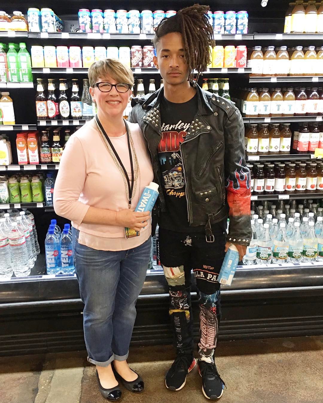 SPOTTED: Jaden Smith In Harley Davidson T-shirt and Adidas NMD Sneakers