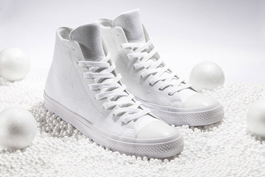 An All-White Converse Chuck Taylor All Star x Nike Flyknit is Revealed