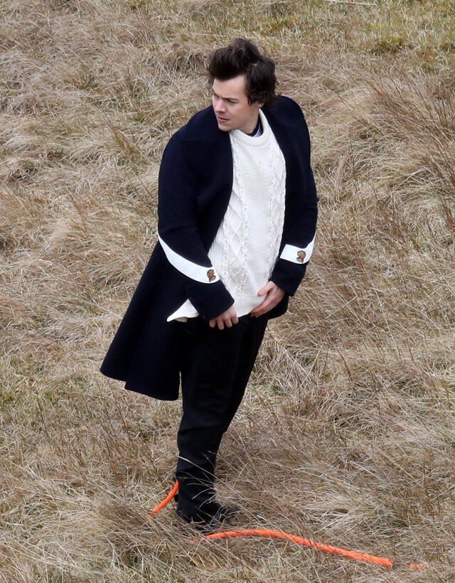 SPOTTED: Harry Styles Shooting Music Video In Gucci Coat And Burberry Sweater