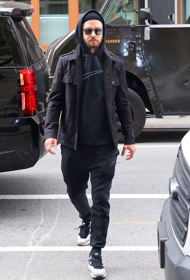 SPOTTED: Justin Timberlake in Nike Hoodie, Sweatpants and Atmos Elephant Sneakers