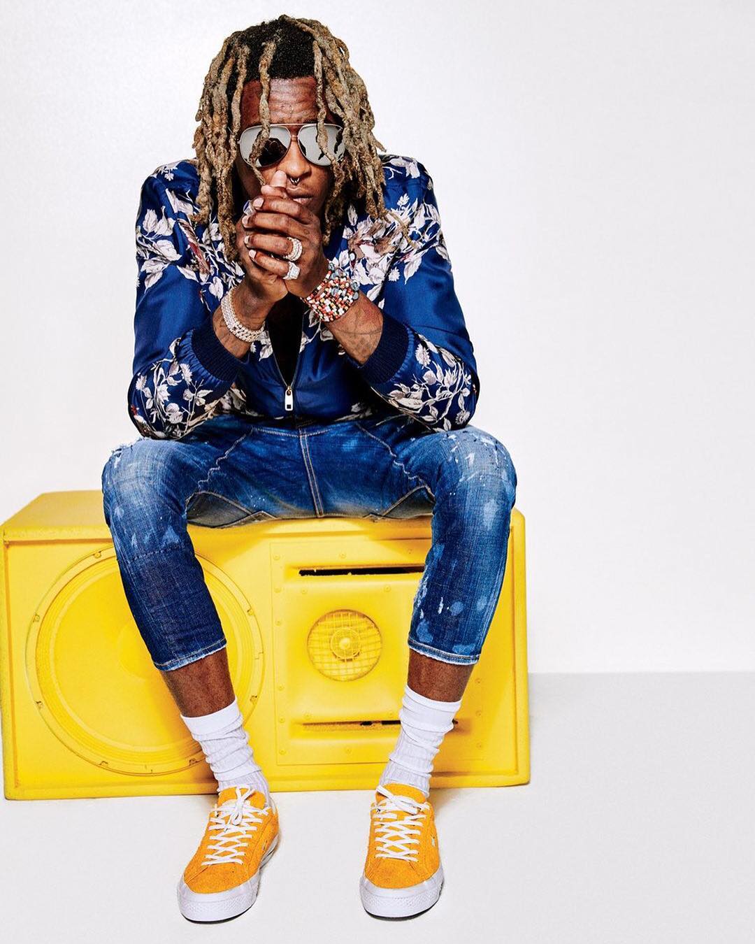SPOTTED: Young Thug In Dolce & Gabbana Jacket And Converse Sneakers For GQ Magazine