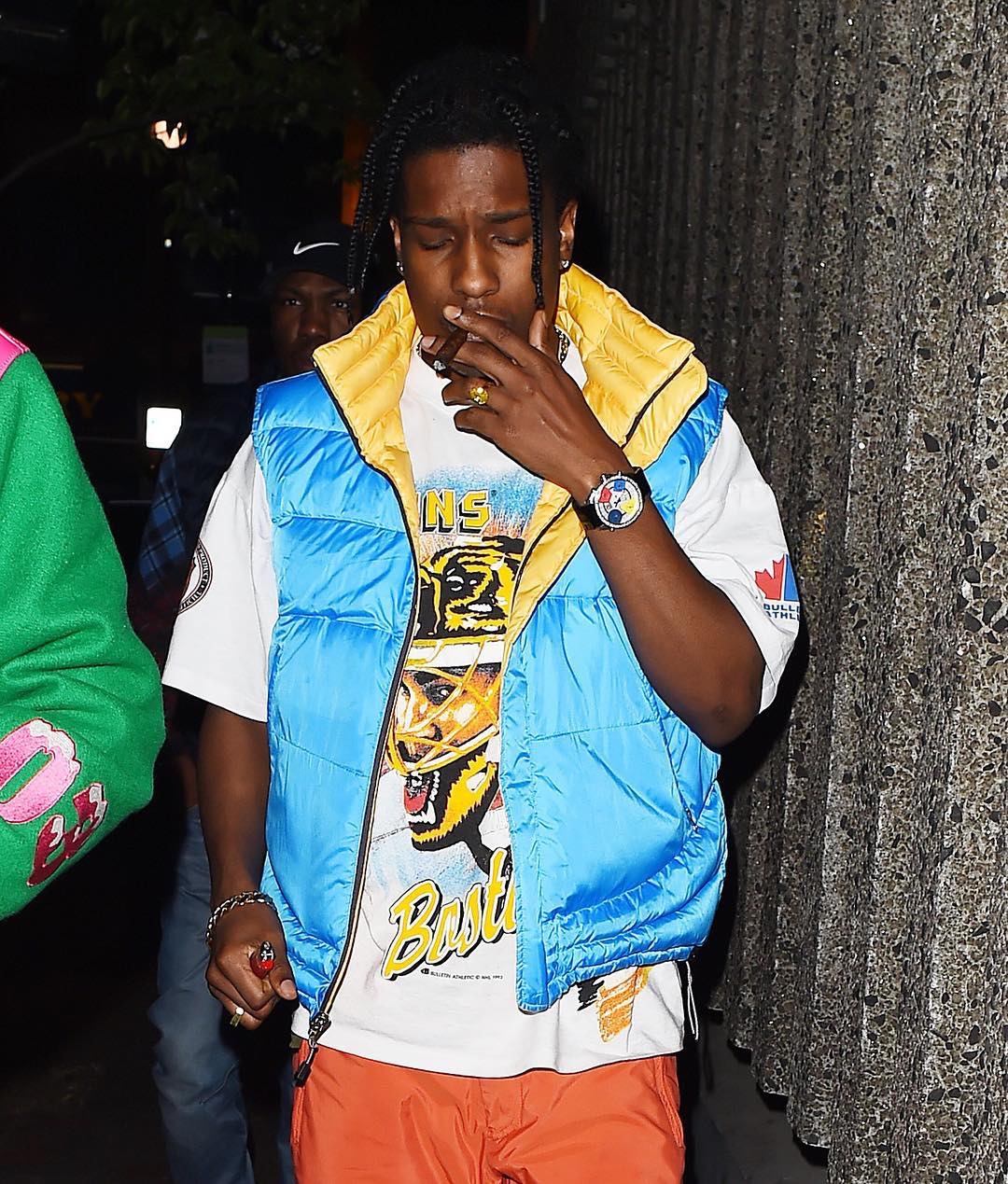 SPOTTED: A$AP Rocky in Jacob & Co Watch and a Blue Vest in London