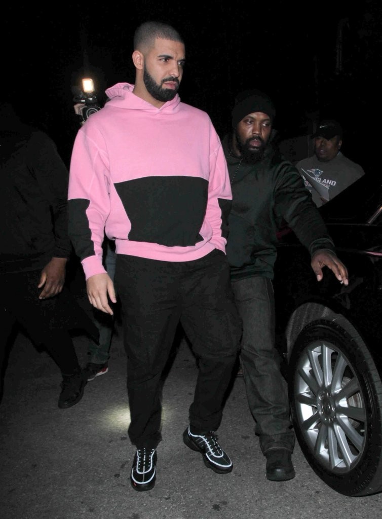 SPOTTED: Drake in Cav Empt Hoodie, Stone Island Pants and Nike Sneakers