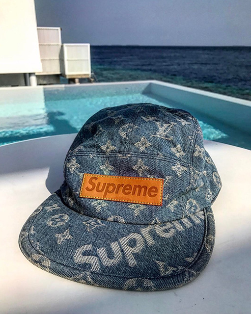 Closer Look at Supreme x Louis Vuitton Denim Cap