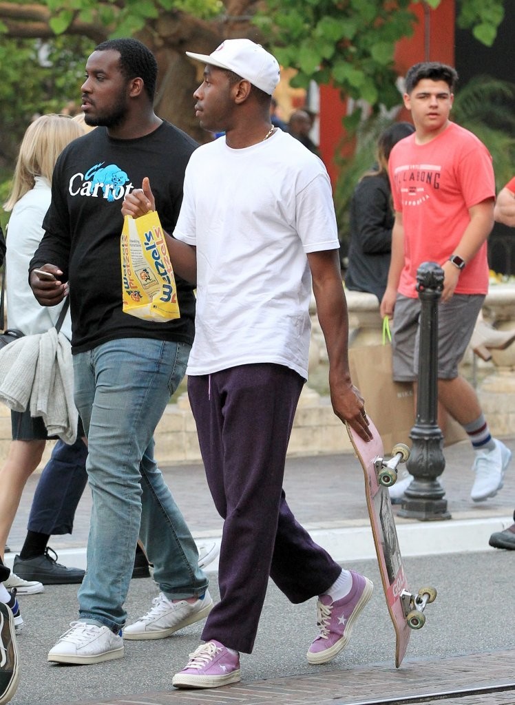 SPOTTED: Tyler, The Creator with Golf Wang Skateboard and wearing Converse Sneakers