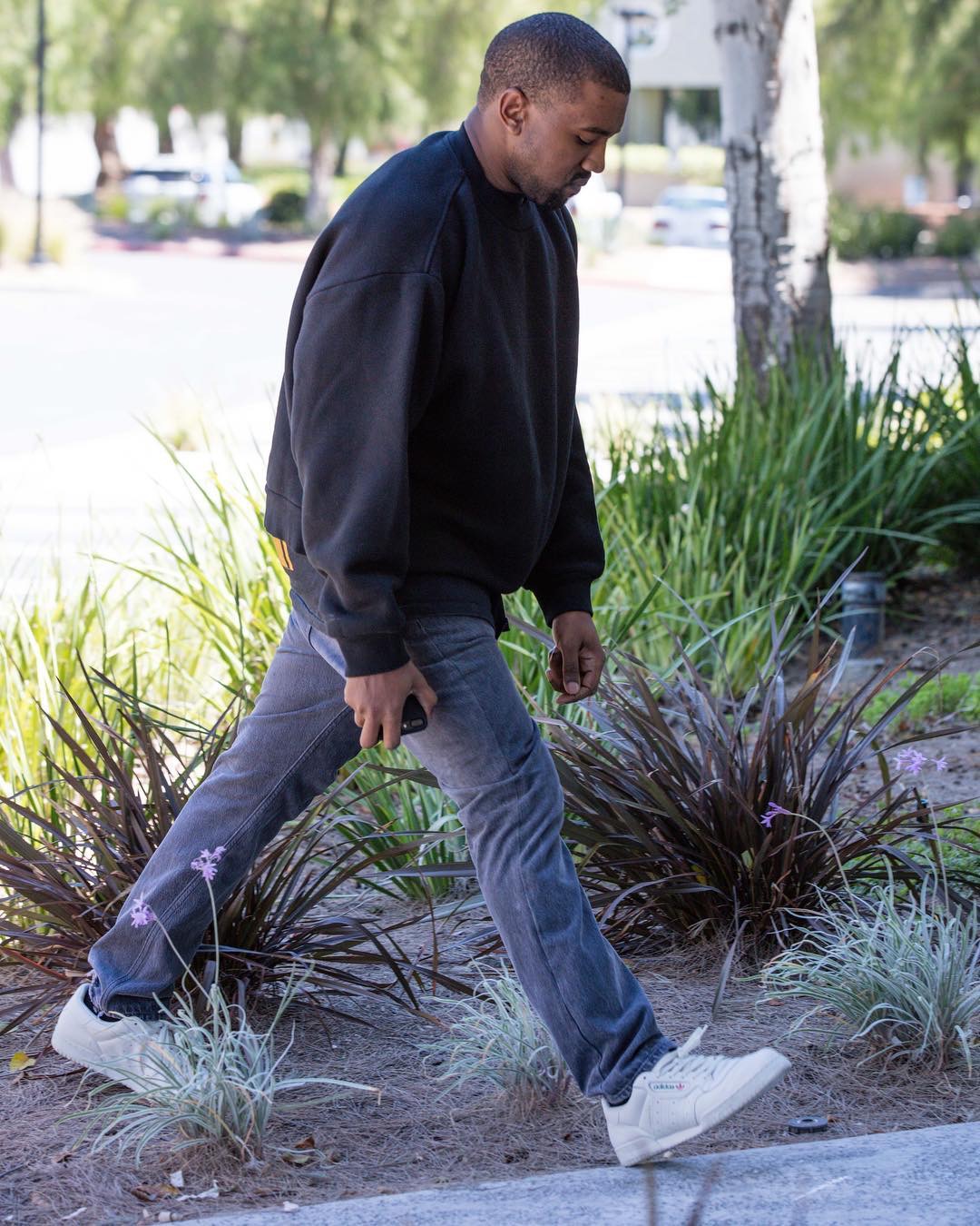 SPOTTED: Kanye West Wears Adidas Yeezy Calabasas Powerphase Sneakers