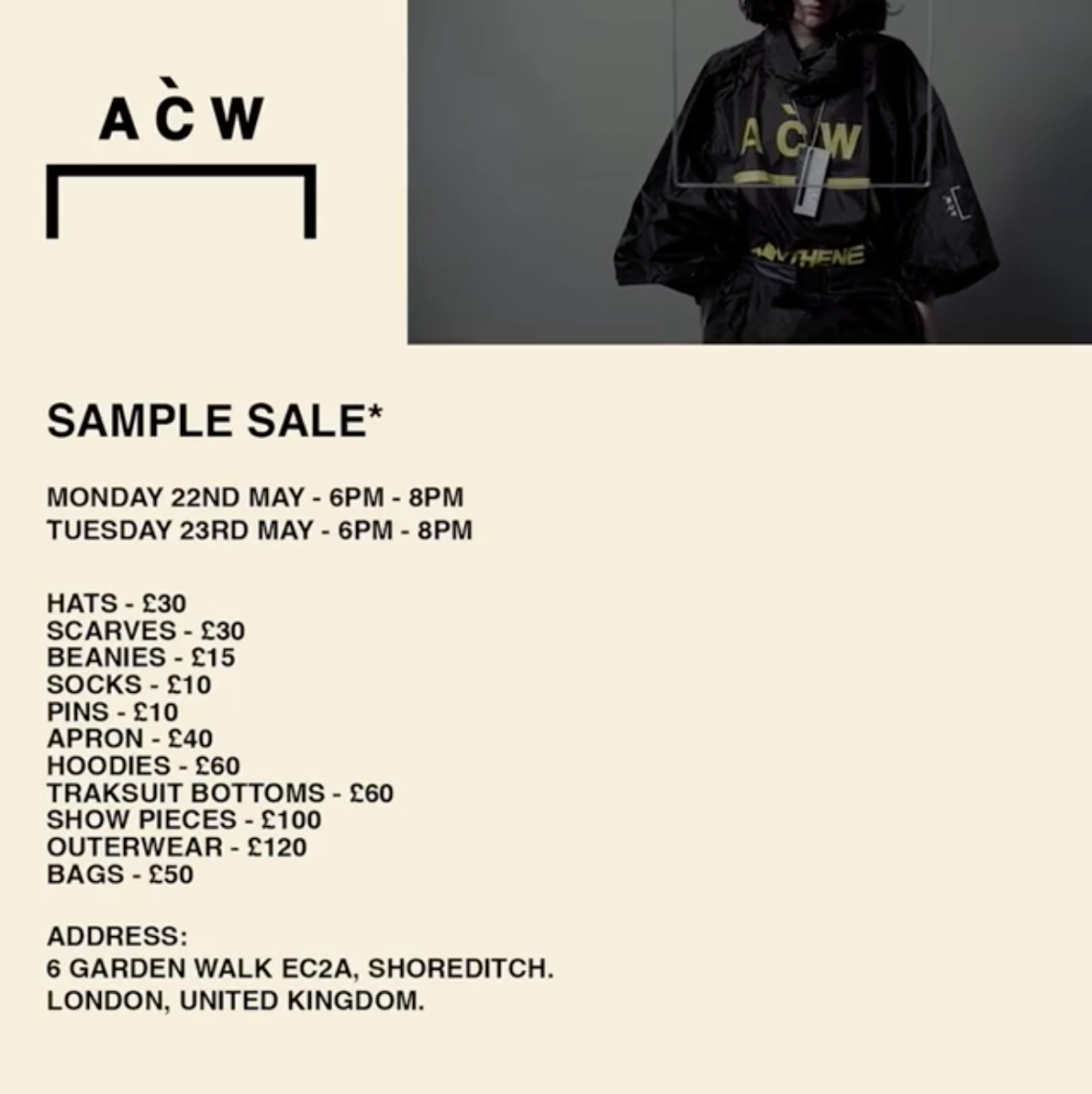 A-COLD-WALL* London Sample Sale