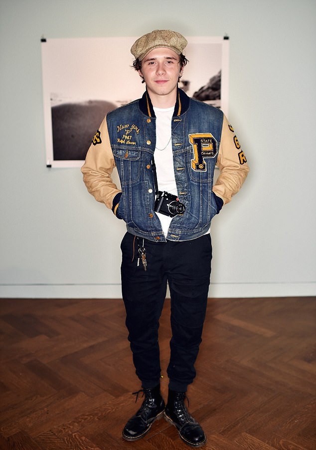 SPOTTED: Brooklyn Beckham In Polo Ralph Lauren Jacket ,T-Shirt and Dr Martens Boots