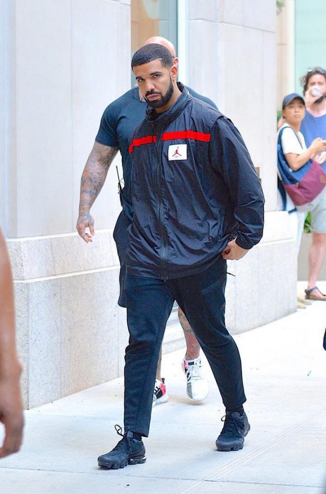 SPOTTED: Drake In Nike Vapormax Sneakers and Air Jordan Jacket