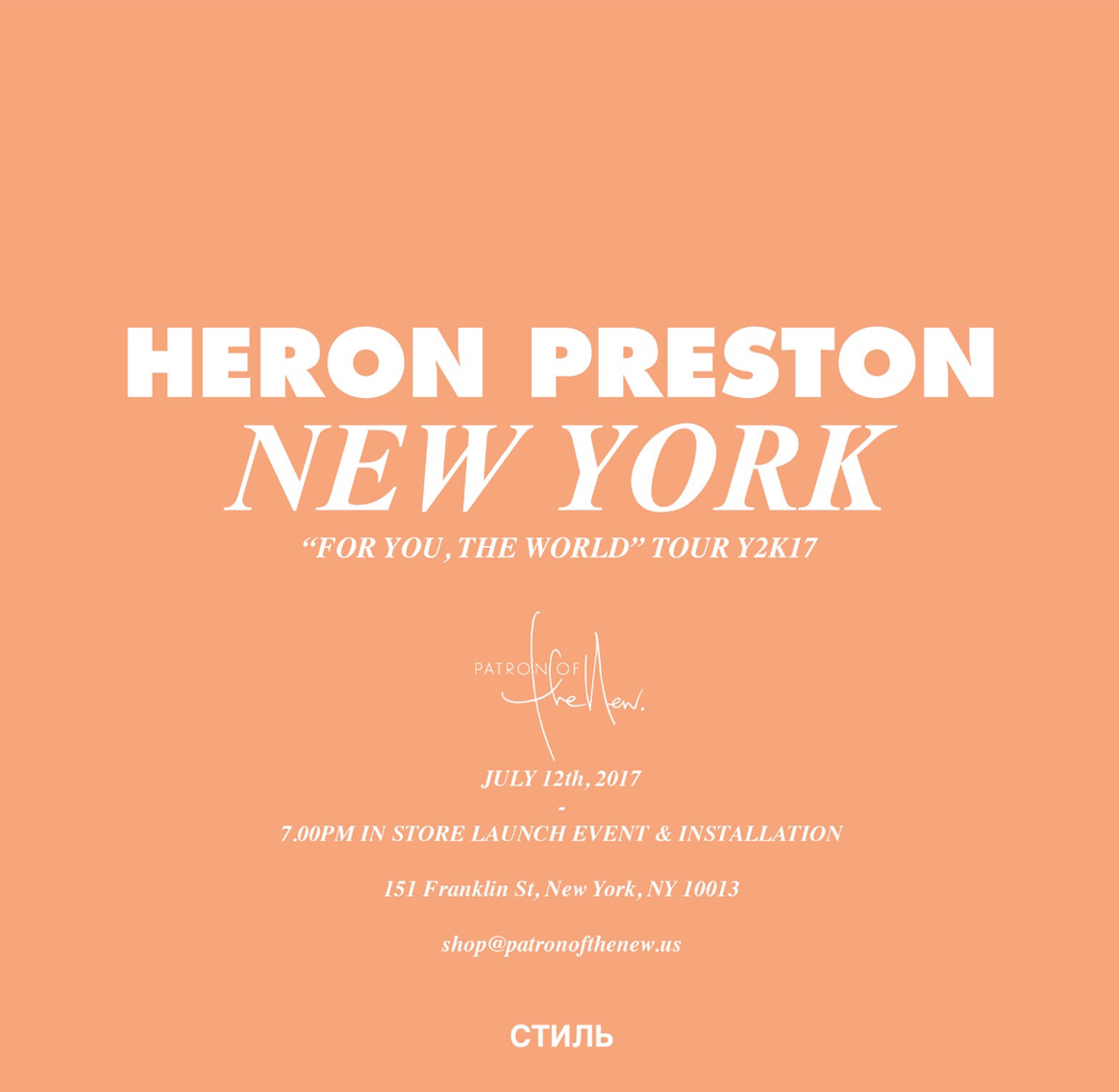 Heron Preston announces NYC pop-up shop