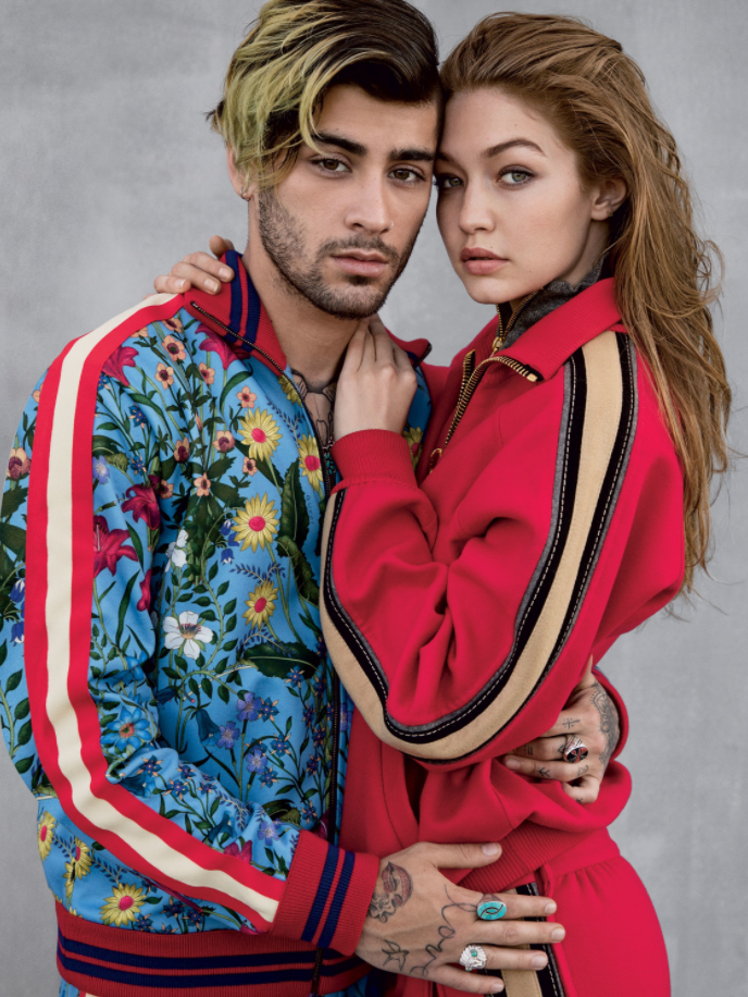 SPOTTED Zayn Malik and Gigi Hadid For Vogue in Gucci + Marc Jacobs Tracksuits